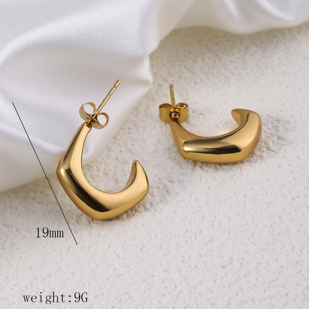 1 Pair Simple Style Commute Geometric Heart Shape Plating Titanium Steel Drop Earrings Earrings Ear Studs display picture 21