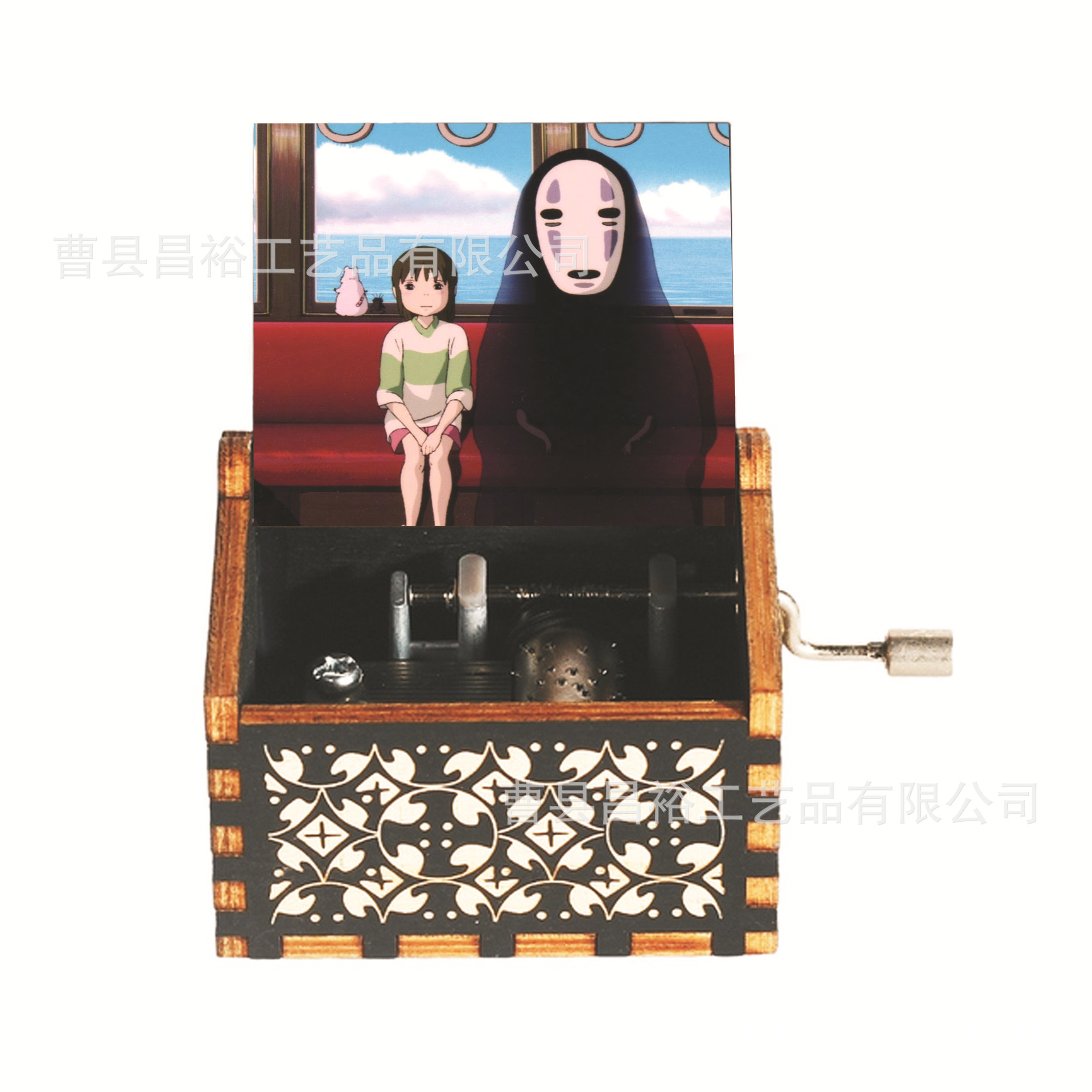 木製の手作りオルゴール創意カラープリント千と千尋のオルゴール木製の手を振ってオルゴールクロスボーダー専用です。