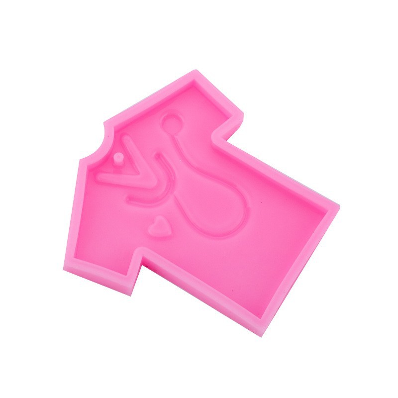 Camisa de bricolaje llavero accesorios colgantes molde amor estetoscopio enfermera ropa estilo llavero molde de pegamento