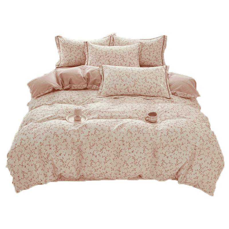 Cama de algodón fresca pequeña de cuatro piezas de algodón puro Xinjiang 2025 nueva funda de edredón sábana ropa de cama de tres piezas