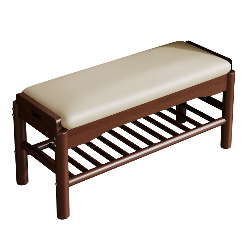 Taburete de cambio de zapatos de madera sólida dormitorio pequeño tipo de puerta de entrada taburete de vestir moderno simple taburete de vestir taburete de zapatos largos en la puerta de entrada