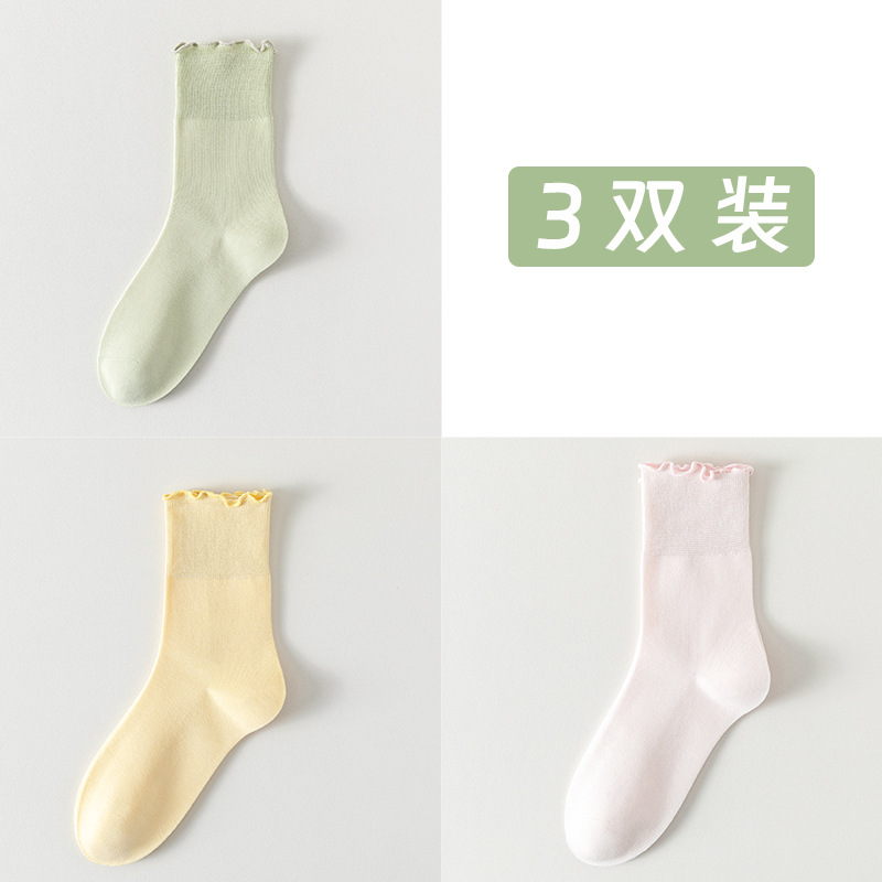 Calcetines de algodón de color sólido para mujeres verano en una máquina sin costuras de hueso envasado independiente calcetines de mujer al por mayor