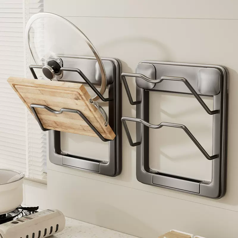 吸盘多层锅盖架壁挂式放置器厨房置物架上墙放锅盖收纳架子免打孔