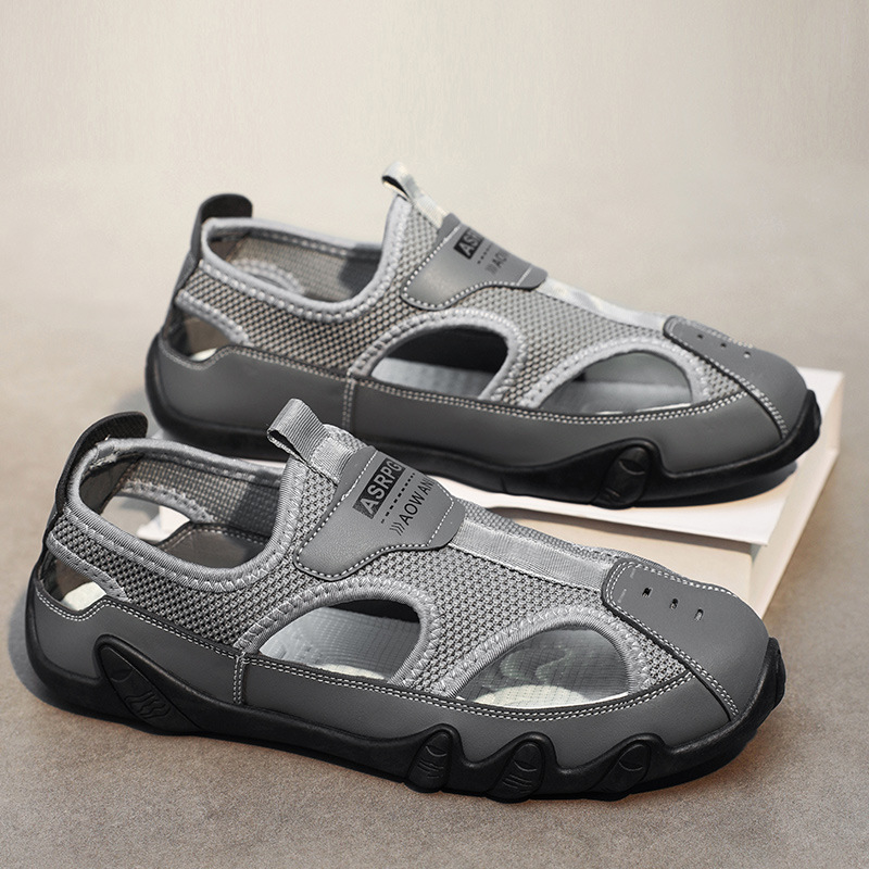 Zapatos de hombre de verano nuevo agujero sandalias hombre hueco agujero respirado zapatos de conducción sandalias de moda hombre image 8