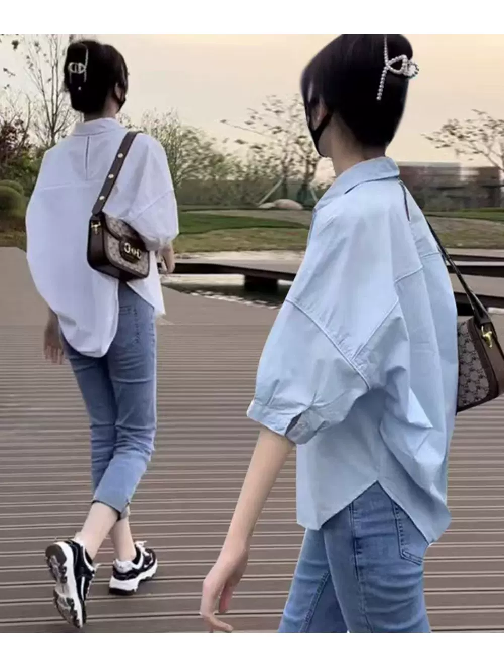 白色半袖衬衫女夏季新款设计感小众宽松显瘦防晒休闲衬衣小衫上衣