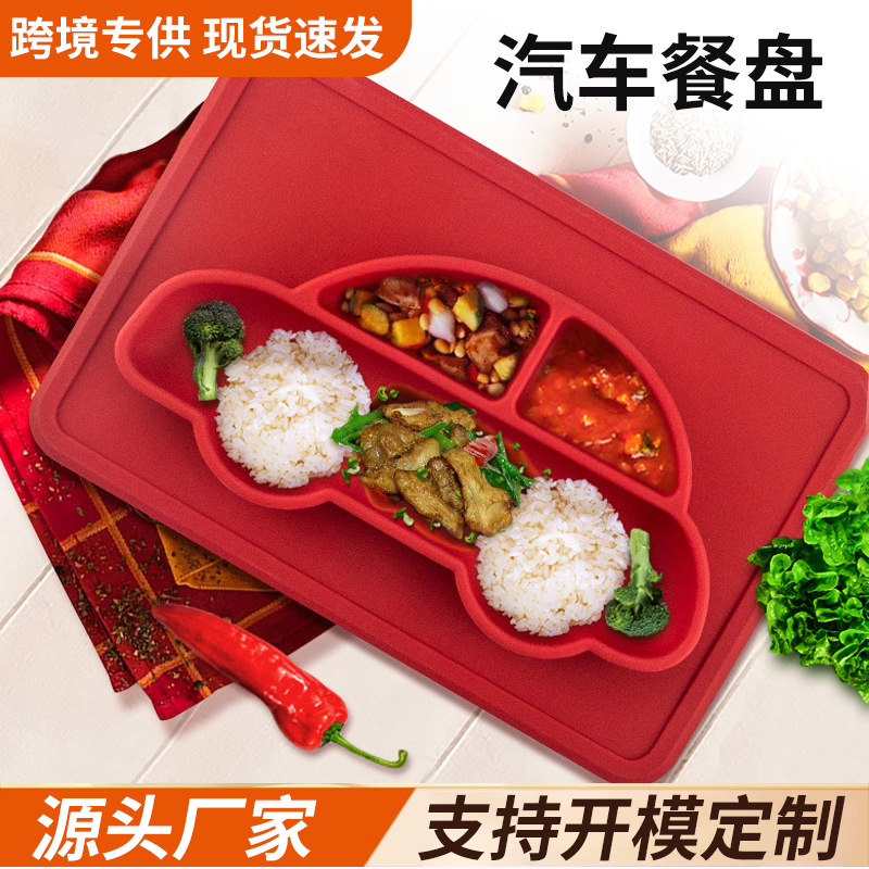 Plato infantil con divisores de silicona, antideslizante, para entrenamiento de alimentación