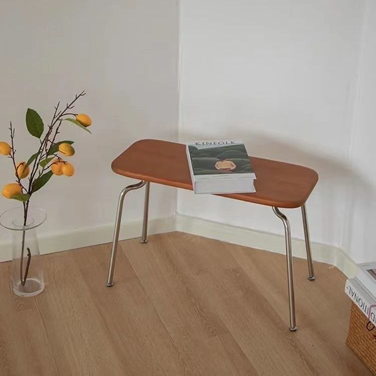 Nordic Home Living Room Dining Table and Chairs Bedside Solid Wood Creative Sofa Stool Long Coffee Table Retro Bench Storage Rack Shoe Changing