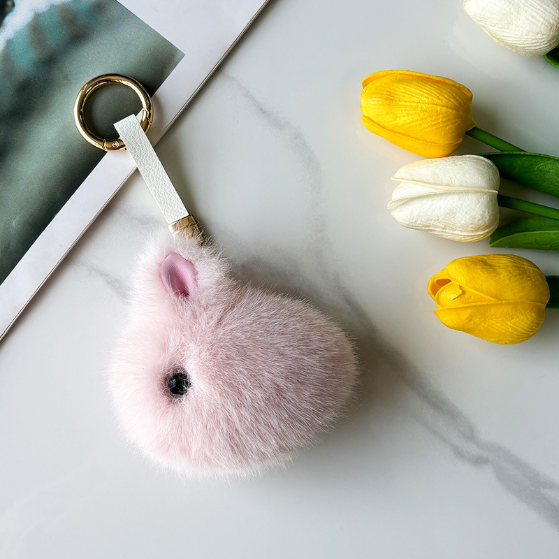 Imitación visón pelo conejito llavero colgante mini versión bolso colgante de felpa colgante suministro de fabricantes de accesorios para automóviles