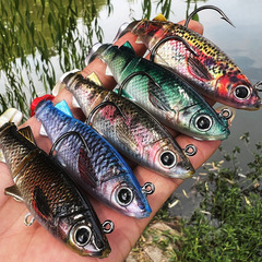 鉛入りルアーベイト、シングルフック魚型フェイクベイト、模擬ルアーソフトベイト、海釣りベイト、鉛入りフィッシュトローリングベイト卸売