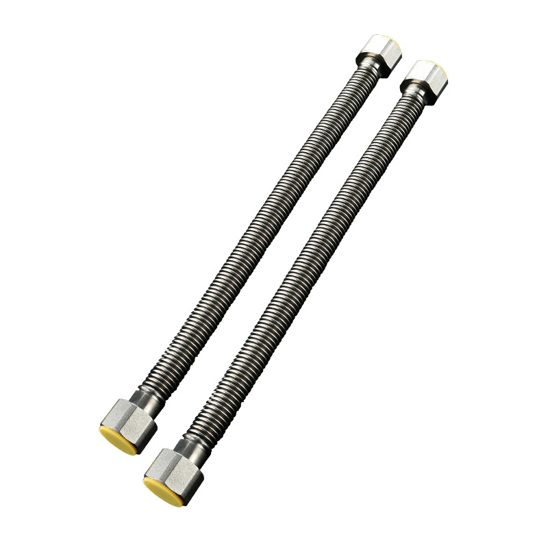 304 stainless steel corrugated metal explosion-proof 4/4-inch water heater toilet cold and hot inlet and outlet flexible pipes, water supply threaded pipe