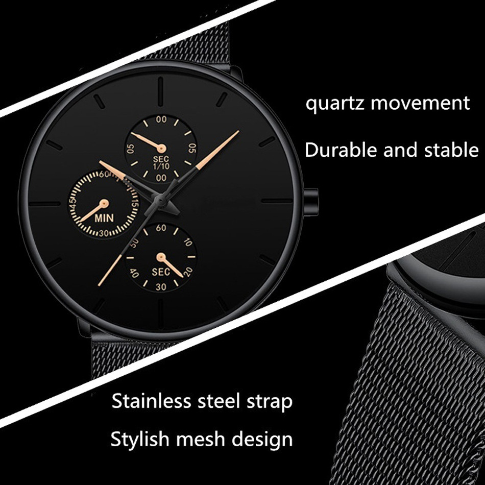 Explosions Fashion Temperament Ultra-thin Mesh With Men's Watch High-end Business Quartz Watch Spot_voghion.com