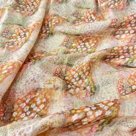 仿麻印花面料手工DIY连衣裙家居服衬衫儿童服装面料