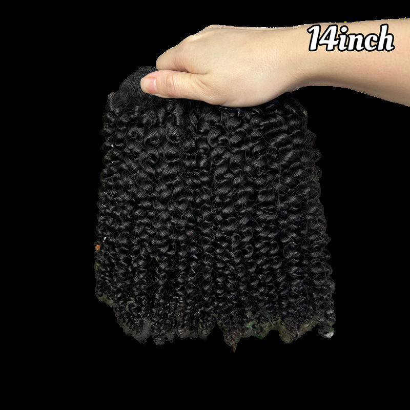 9A Afro Curly Hair Natural Black Bundles cortina de cabello