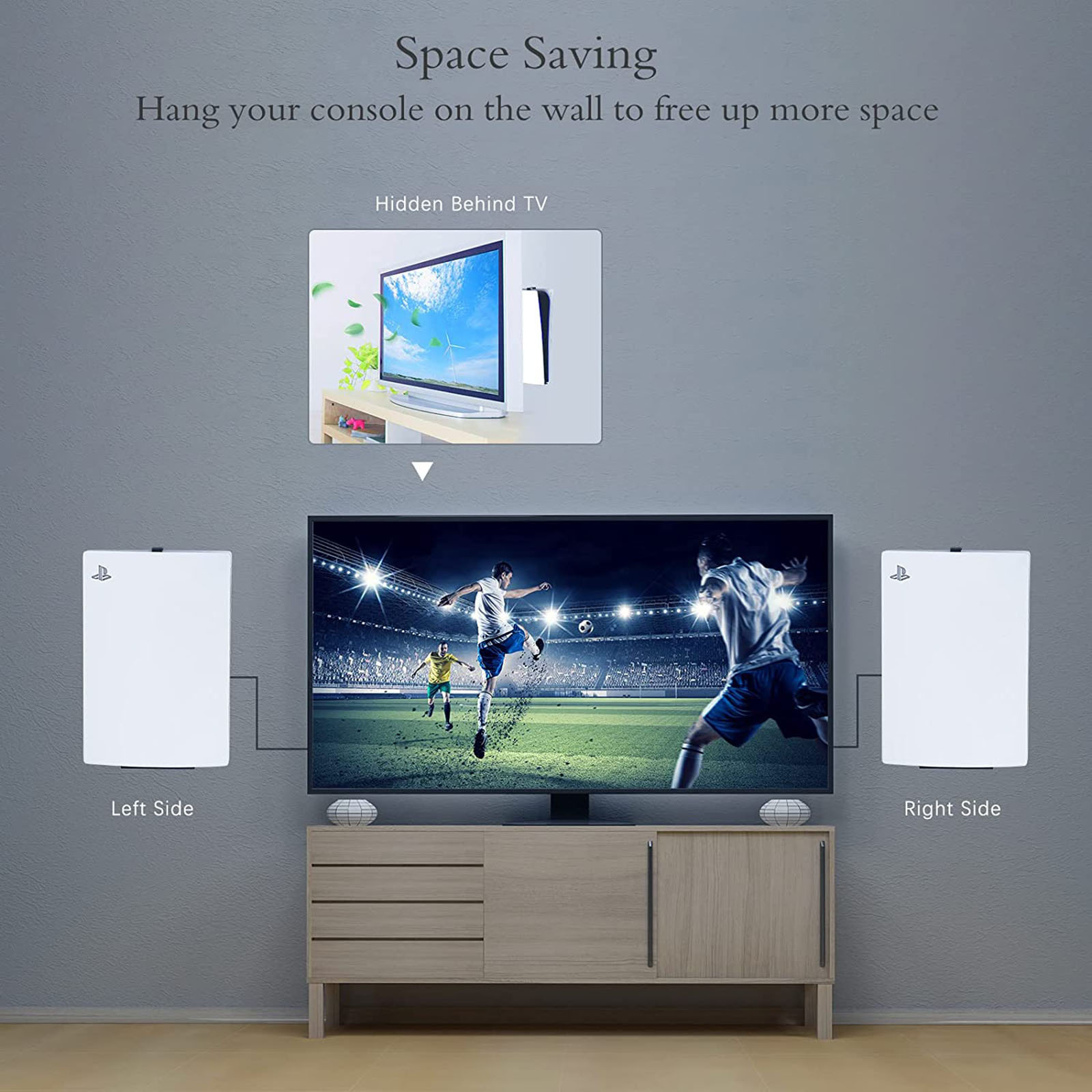 PS5 juego de host Universal de La Pared soporte de almacenamiento de host soporte mango juego de auriculares de suspensión PS5 host soporte