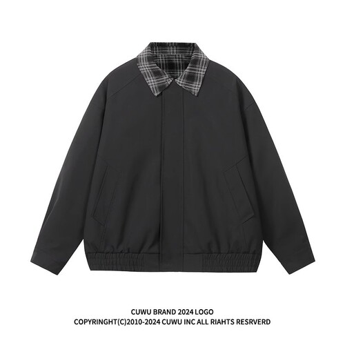 Leatherette Two-Piece Brown Jacket for Men - Spring and Autumn Hollington Collar Jacket Cleanfit Baseball Shirt