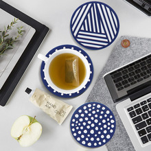 新款硅膠杯墊圓形9.8cm創意咖啡杯墊套裝簡約防滑隔熱墊茶杯墊子