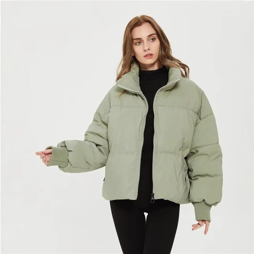 2023 invierno nuevo europeo y americano de moda elegante suelta adelgazante abrigo de pan caliente corto perezoso abajo abrigo de algodón acolchado image 4