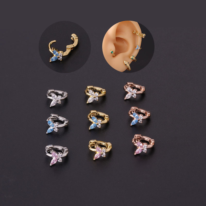 Ear Cartilage Rings & Studs Lady Butterfly Copper Plating display picture 1