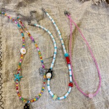 ins网红博主多巴胺拼色企鹅串珠贝壳串珠琉璃项链锁骨链