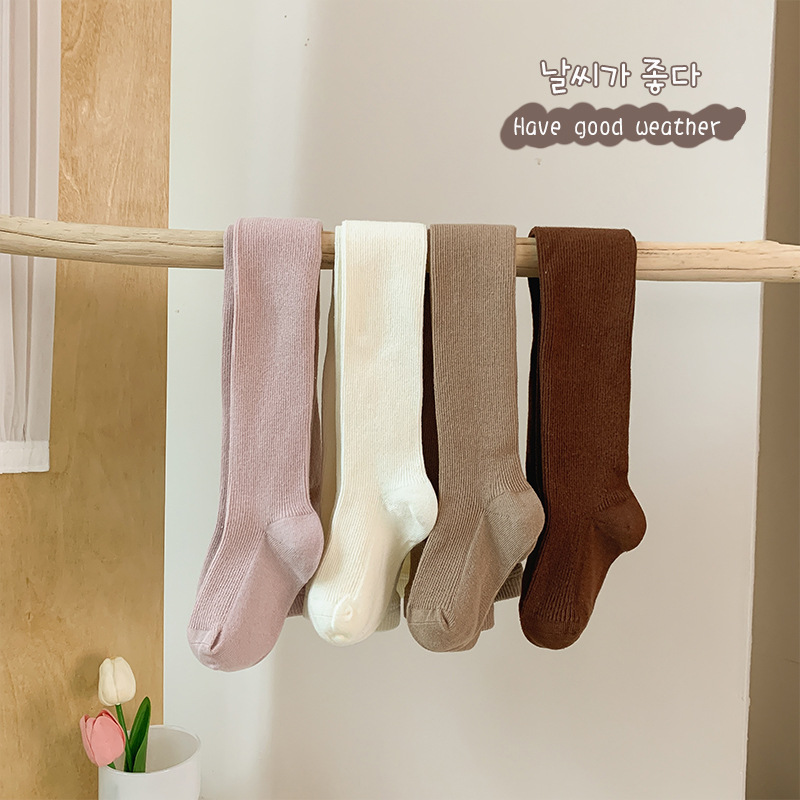 2024 primavera y otoño nuevas polainas para niñas bebé a pantimedias para niños transpirables medias de una pieza coreanas