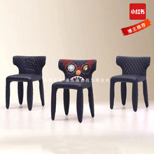 意式极简家用餐椅网红椅北欧设计师样板间椅子现代简约创意怪兽椅
