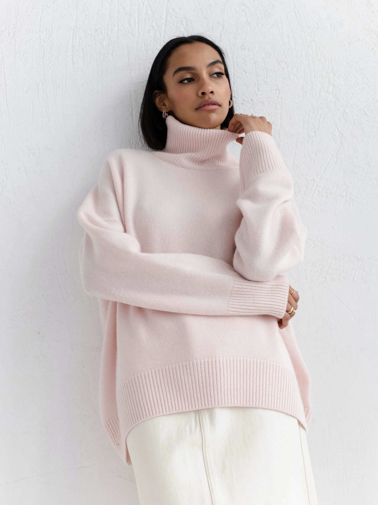 Demi-season Oversize Sweater, European City Style, Turtleneck, Multi-color Options