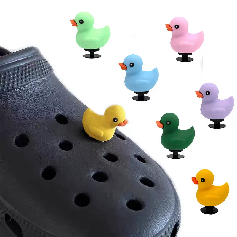 跨境热卖3D立体小鸭子鞋花鞋扣6种颜色小红书同款DIY鞋花可拆卸