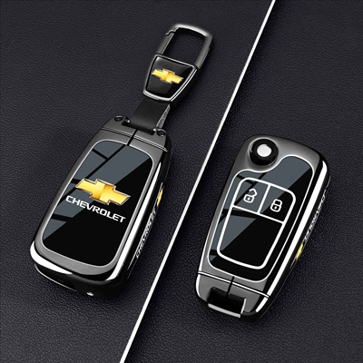 Suitable for Chevrolet Foldableing Key Static Rod/Key Bag - model-a-2-button-gun-black-car-logo-buckle