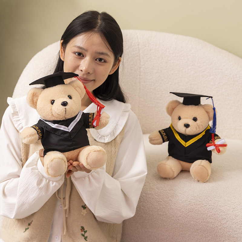 Doctor Sombrero Graduación Oso Escuela Peluches Muñeca de trapo Licenciatura Maestría Ropa de muñeca Regalo conmemorativo de la temporada de graduación