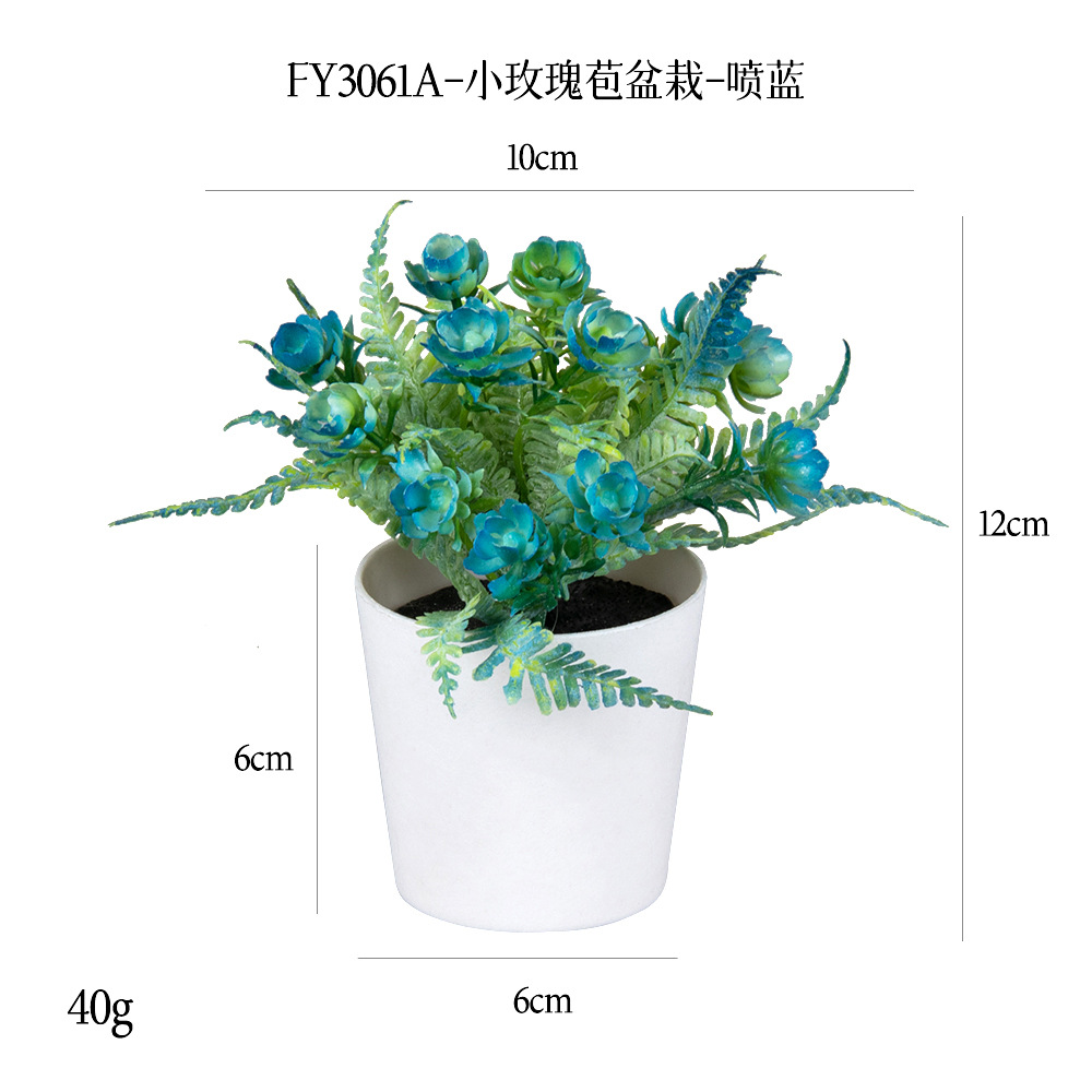Más de 100 tipos de flores y plantas verdes artificiales, combinaciones de plantas artificiales en macetas de plástico, flores artificiales de gran venta transfronterizas, mini bonsáis artificiales, fuentes de suministro. image 21