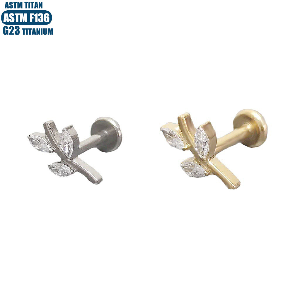 Labret stud lip piercing jewelry styling detail