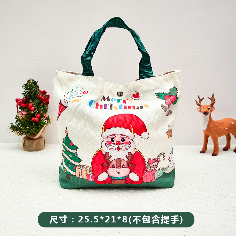 Bolsa de regalo de Navidad, caja de manzana de Nochebuena, caja de regalo para niños, dulces portátiles, lienzo, bolsa de manzana image 6