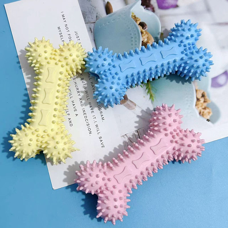 Juguetes para perros TPR con huesos picantes juguetes de mordida juguetes de goma resistentes al desgaste juguetes de entrenamiento de dientes para perros