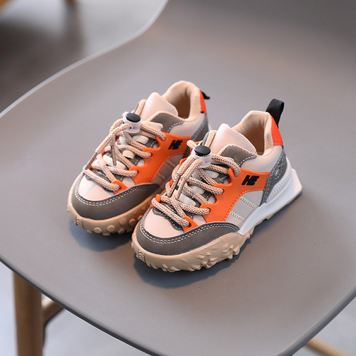 Wholesale children's leather and cloth children's shoes 2024 spring and autumn new children's sports shoes boys and girls shoes children's running shoes