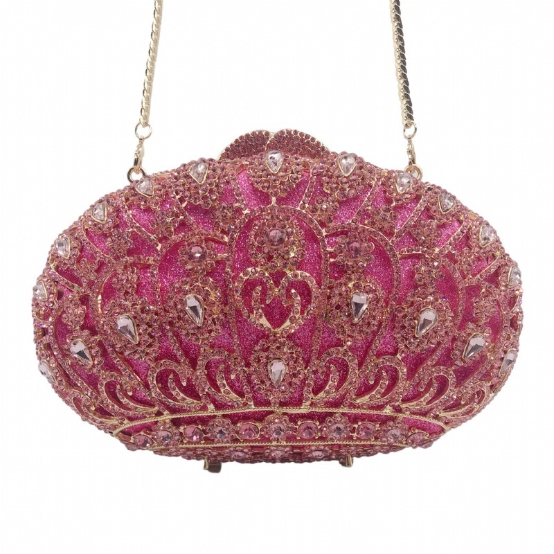 Fuente transfronteriza bolsas de cena de diamantes rojos, bolsas de mujer con diamantes, bolsas de mano, bolsas de embrague duras
