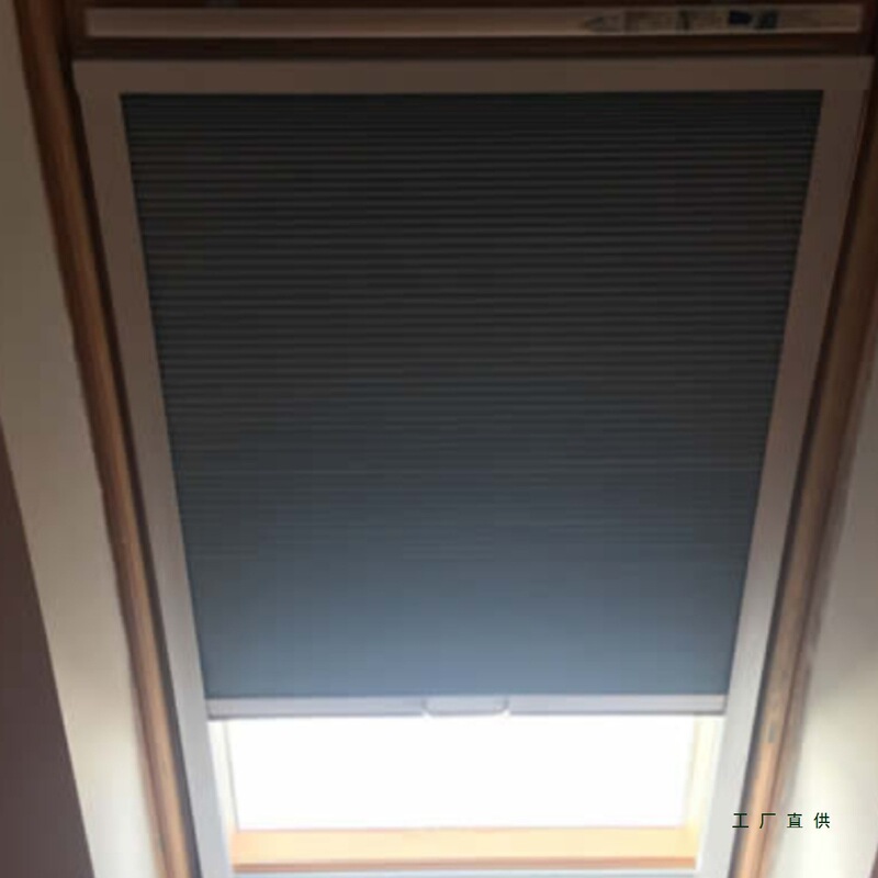 Loft Skylight Full Blackout Curtain Honeycomb Sloping Roof Retractable Sunshade with Frame Window Roller Blind Customization