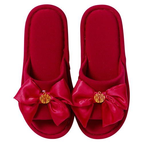 Wedding Slippers with a Luxurious Feel, New Couple's Style, Thick-Soled, for Groom and Bride, Bridal Gift, Festive Red, Pair - Summer, Lightweight Luxury
