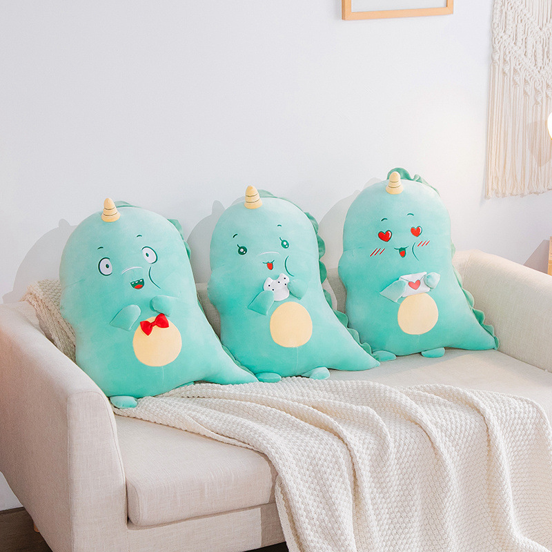 Linda muñeca de dinosaurio Niño pequeño juguete de peluche Regalo de Cumpleaños muñeca para dormir pareja divertida almohada Ragdoll
