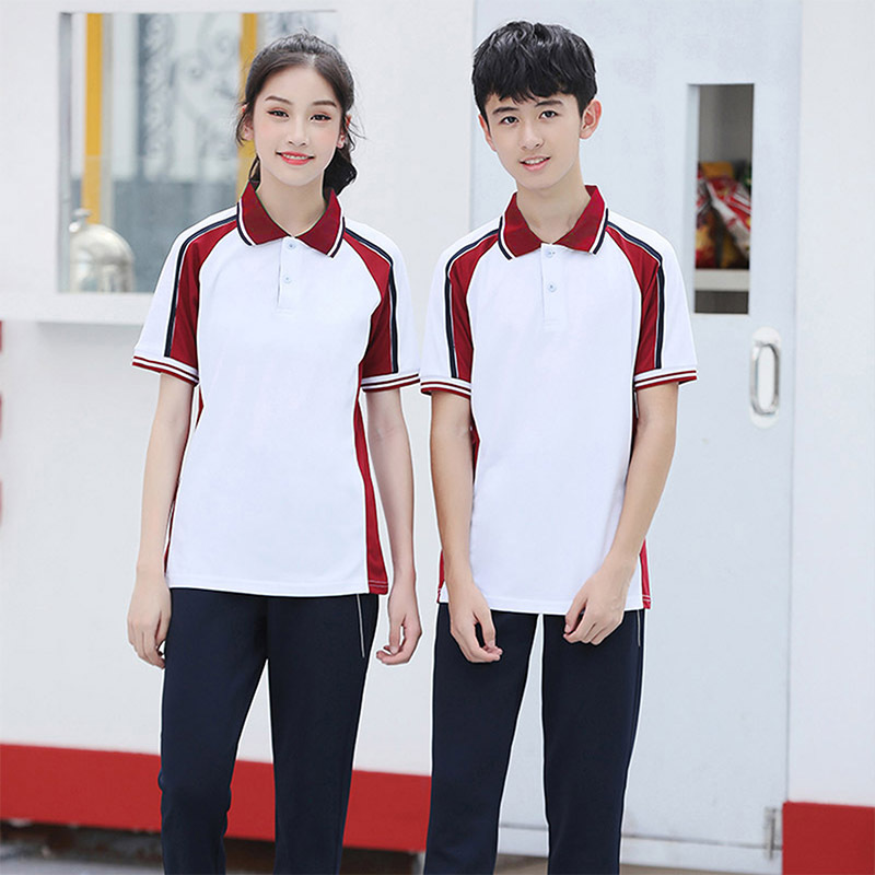 Junior and Senior High School Uniform Short-sleeved Trousers Senior high school Primary School Students' Sports suit Pearl Men's and Women's plus size Sportswear Class Clothes
