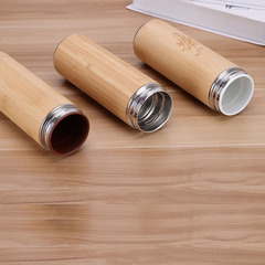 批發304不鏽鋼保溫杯竹殼杯紫砂內膽竹子杯陶瓷內膽商務禮品杯