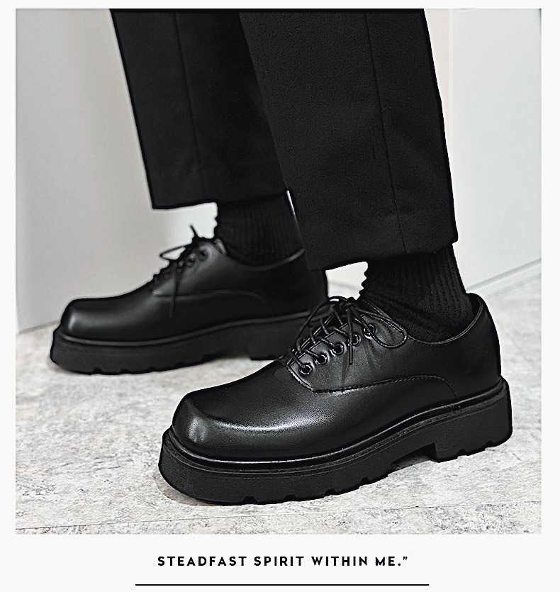 Damenschuhe Derby-Schuhe mit quadratischer Spitze Lederschuhe Herrenschuhe Frühjahr neue niedrige kleine Lederschuhe Jugend Freizeitschuhe Schuhe Lederschuhe mit großen Zehen_voghion.com