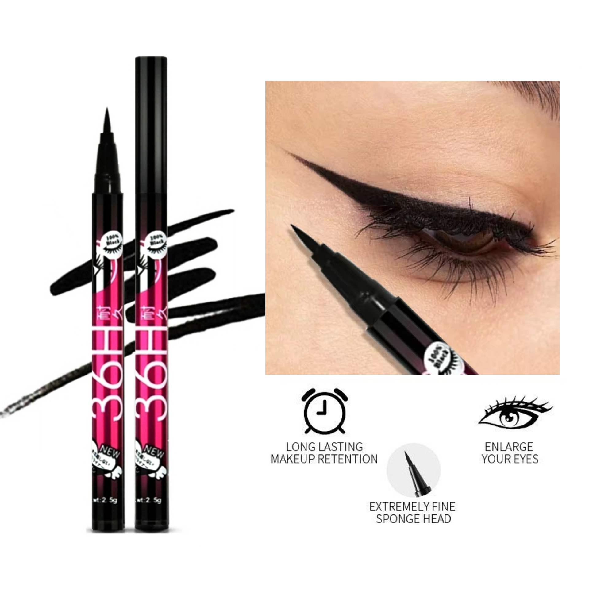 Cross-border exclusive beauty product, unisex, no logo, 36H long-lasting, non-fading, quick-drying, film-forming eyeliner liquid pen