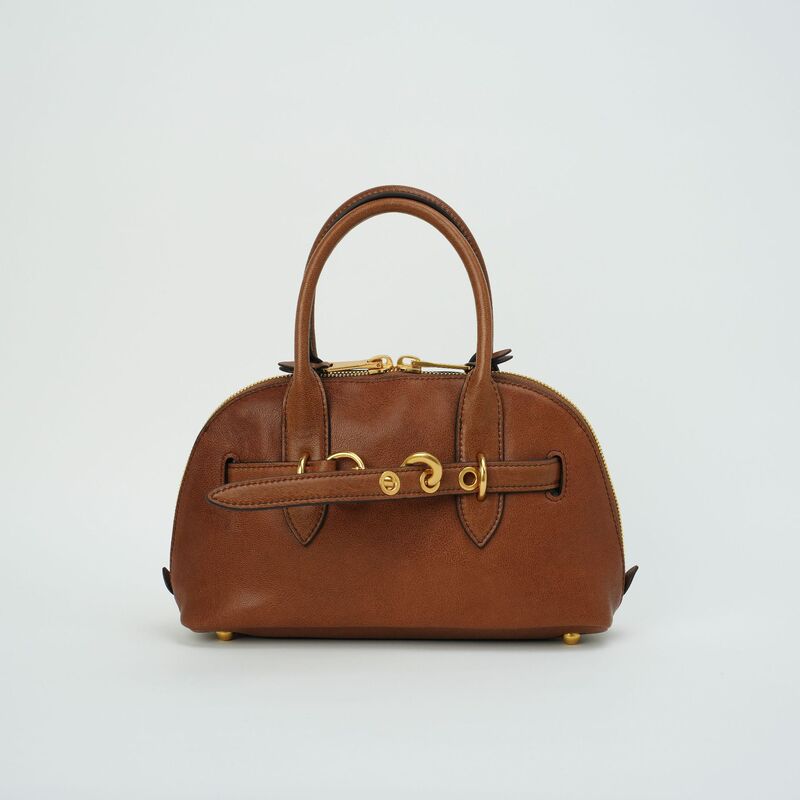 Vegetable-Tanned Sheepskin Shell Bag 2024 New Handbag Women's Shoulder Crossbody Bowling Bag Light Luxury Style Vegetable-Tanned Sheepskin Shell Bag 2024 New Handbag Women's Shoulder Crossbody Bowling Bag Light Luxury Style