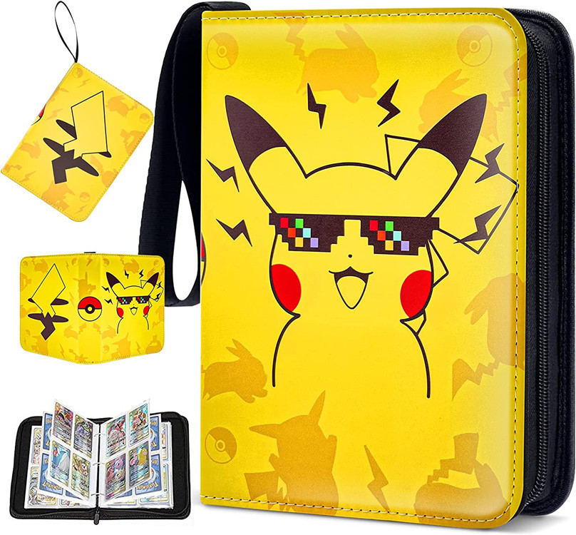 Amazon popular libro de tarjetas de bebé mágico 4 rejilla 9 rejilla libro de colección de tarjetas de cremallera PU de hojas sueltas Bao Ke Meng libro de tarjetas