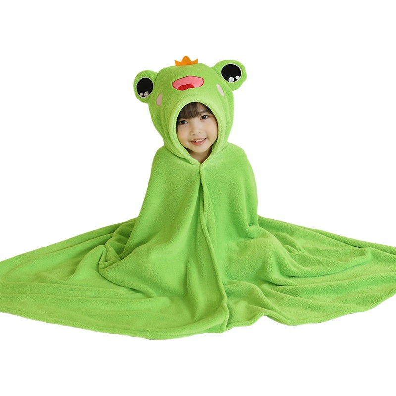 Детский банный плащ, банное полотенце, Быстросохнущий бархатный детский Мягкий впитывающий халат с героями мультфильмов без волос
