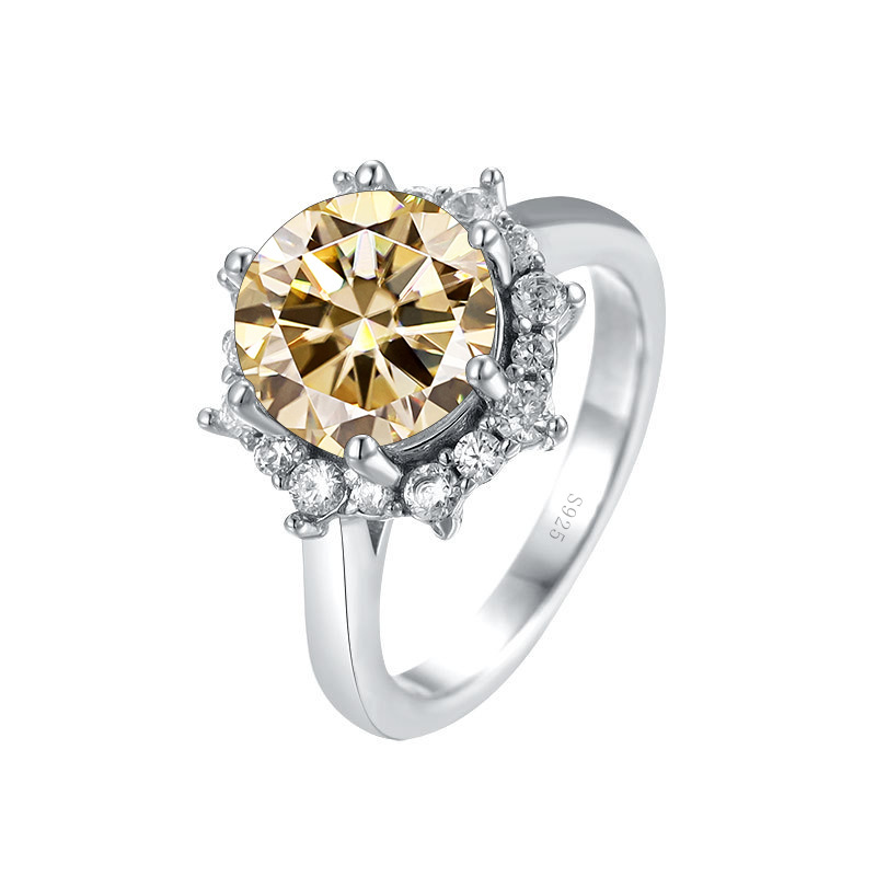 Color un quilate de anillo de piedra de morsa rosa D color VVS joyería exclusiva transfronteriza