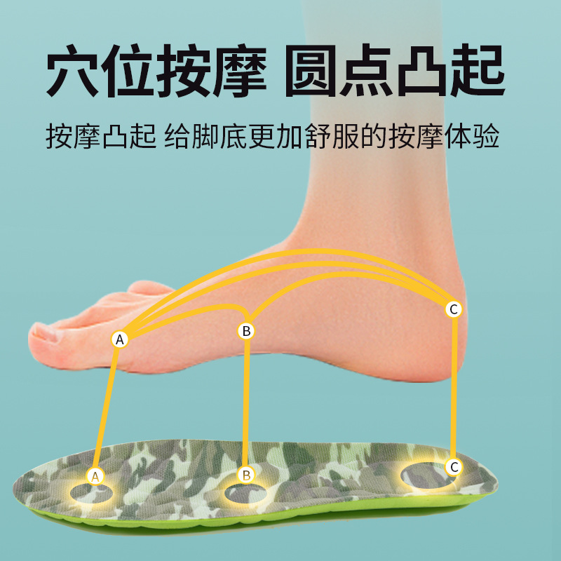 Plantillas deportivas de pie durante mucho tiempo, sin cansancio, sin olor, pisando heces, plantillas absorbentes de sudor y desodorantes, plantillas cómodas y transpirables de verano para hombres