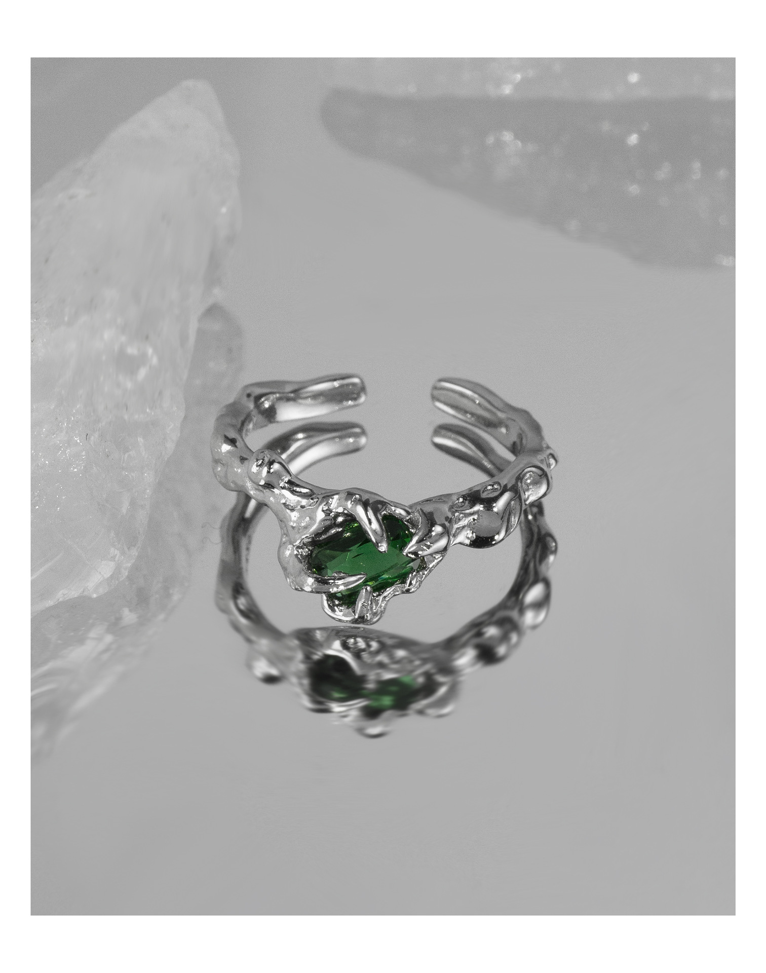 Fashion Geometric Copper Plating Zircon Open Ring