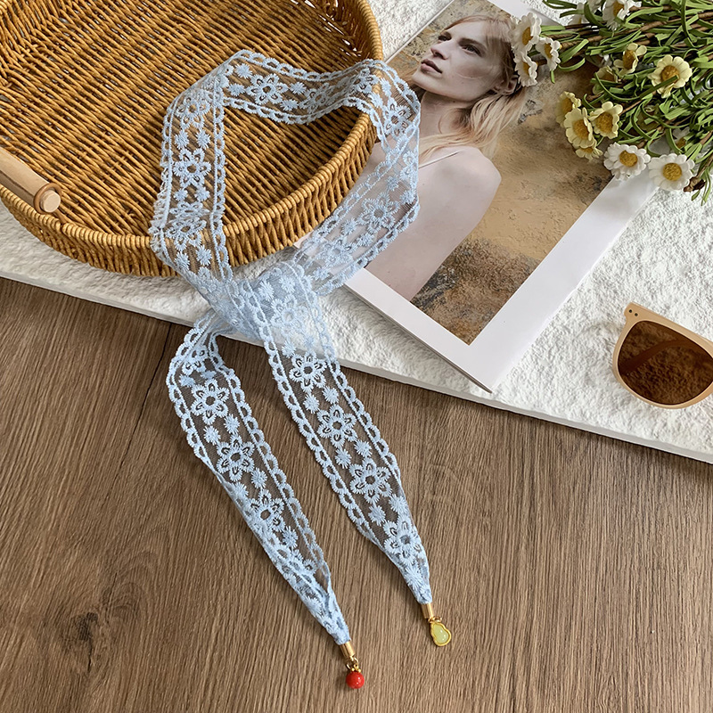 Nuevo colgante de moda de encaje de hadas trenzado correa de cabello flotante correa de cabello blanca correa de cabello universal temperamento correa de cabello hueco