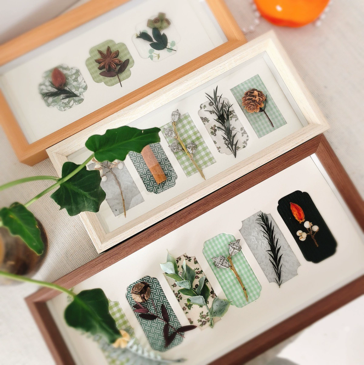 Wooden photo frame, sample handmade, three dimensional cloth, DIY